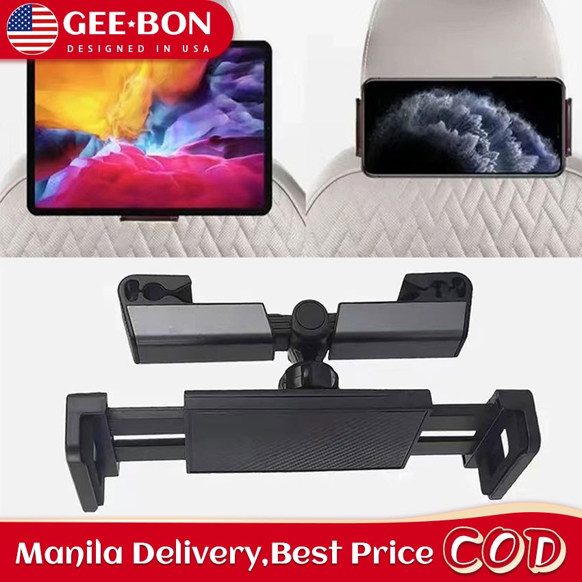 GEEBON Car Headrest Tablet Mount Clip Rotating Tablet Stand Rear Seat ...