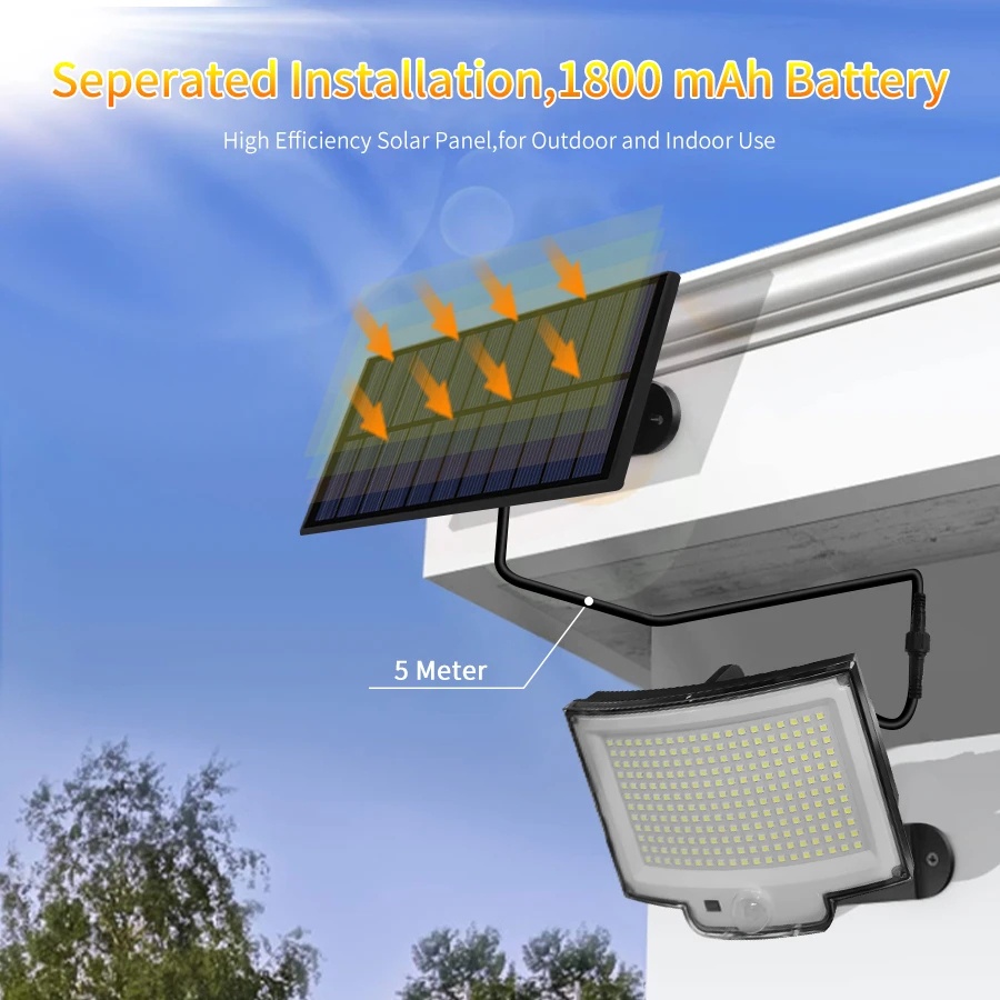 228LED Super Bright Solar Light Outdoor Motion Sensor Solar Strong ...