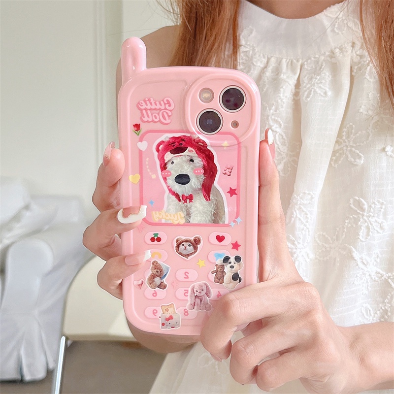 Retro Cell Phone Model【Cute Dog】iPhone Case For iPhone 14 Pro Max 14 ...