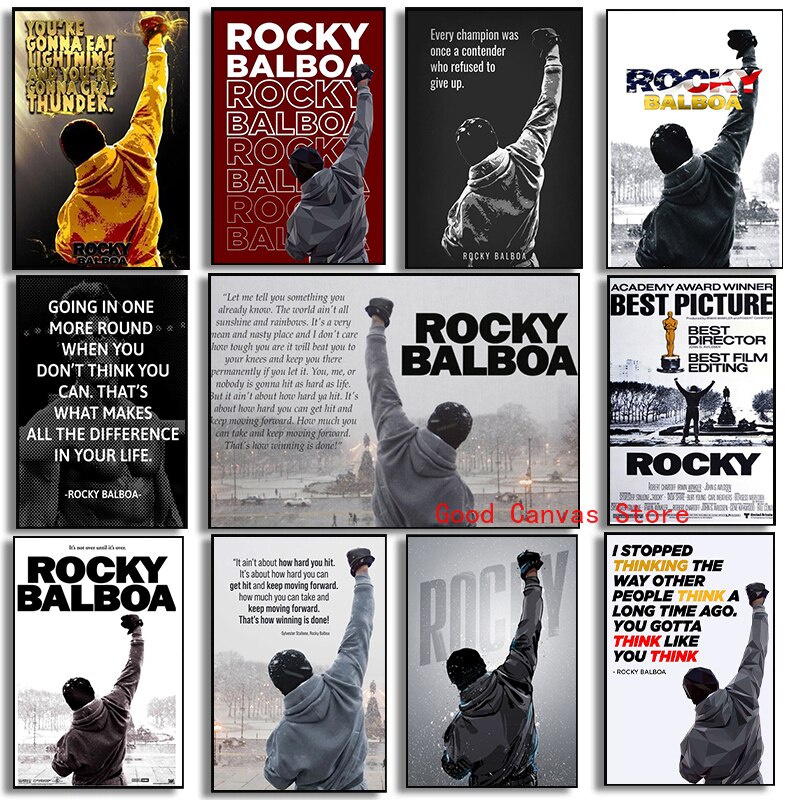 Rocky Balboa Inspirational Quote Canvas Painting Motivational Posters and Prints Wall Art