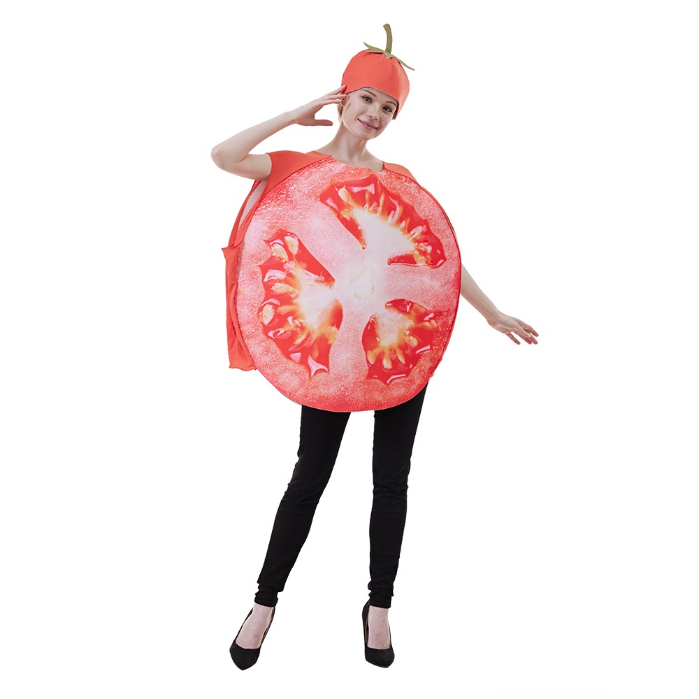 Halloween Fruit Sliced Costume Adult Vegetable Tomato Costume Stage ...