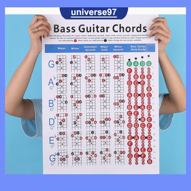 PING Bass Guitar Chord Practice Chart Music Score Students Learning ...