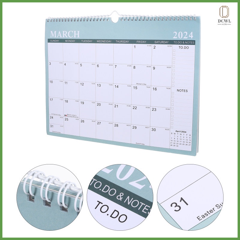 Spiral Binding Hanging Home Office Desk Calendar Calendar Large Wall