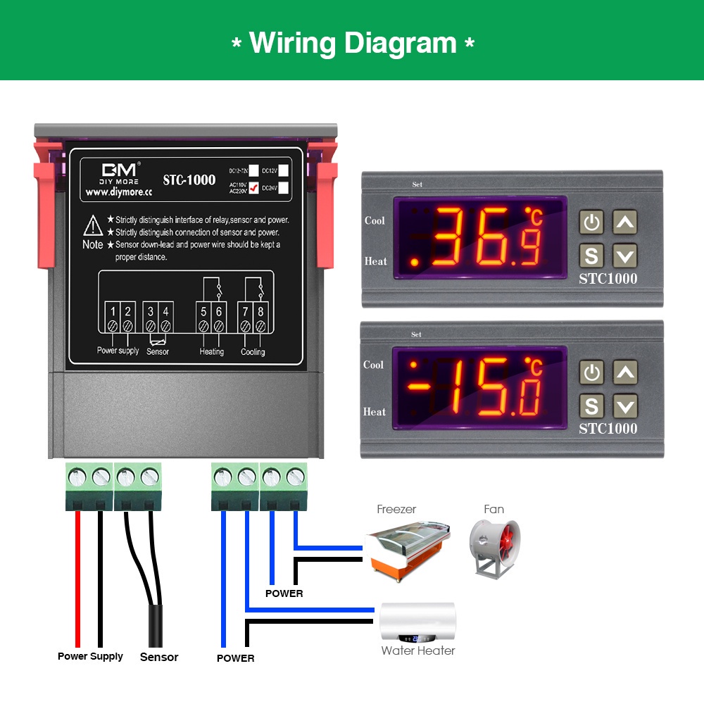 Temperature Incubator STC1000 Relay Module Switch Trigger Time Delay ...