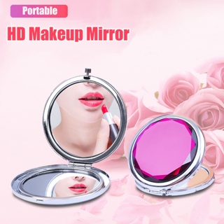 Portable Mini Makeup Mirror With Storage Box - Handheld, Foldable