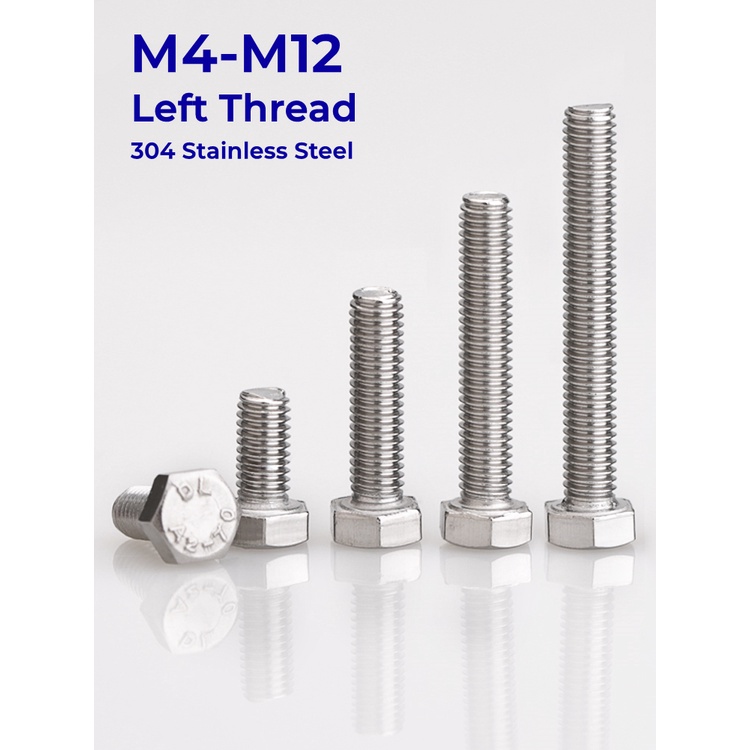 M4 M5 M6 M8 M10 M12 Left Thread 304 Stainless Steel A2-70 Reverse Tooth ...