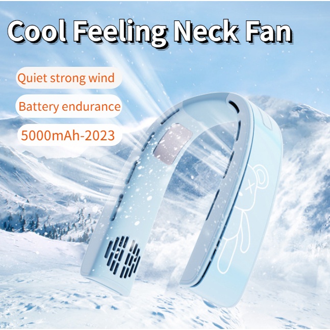 New Mini Neck Fan Portable Bladeless Hanging Neck 5000mAh