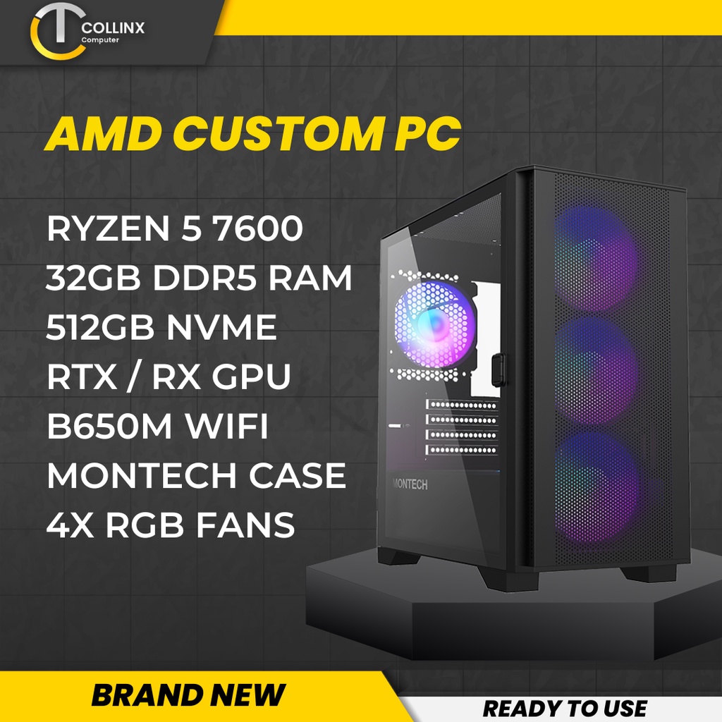 [ GAMING PC BUILD - ALL-STAR ] AMD RYZEN 5 7600 Desktop / 32GB RAM ...