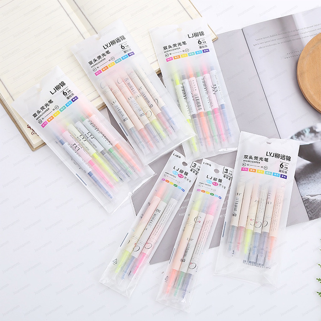 Journamm 12 Colors Highlighter Pen Highlight Line Student Stationery ...