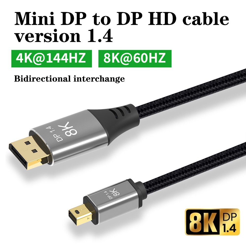 Mini DP to DisplayPort 8K Cable DisplayPort 1.4 BiDirectional