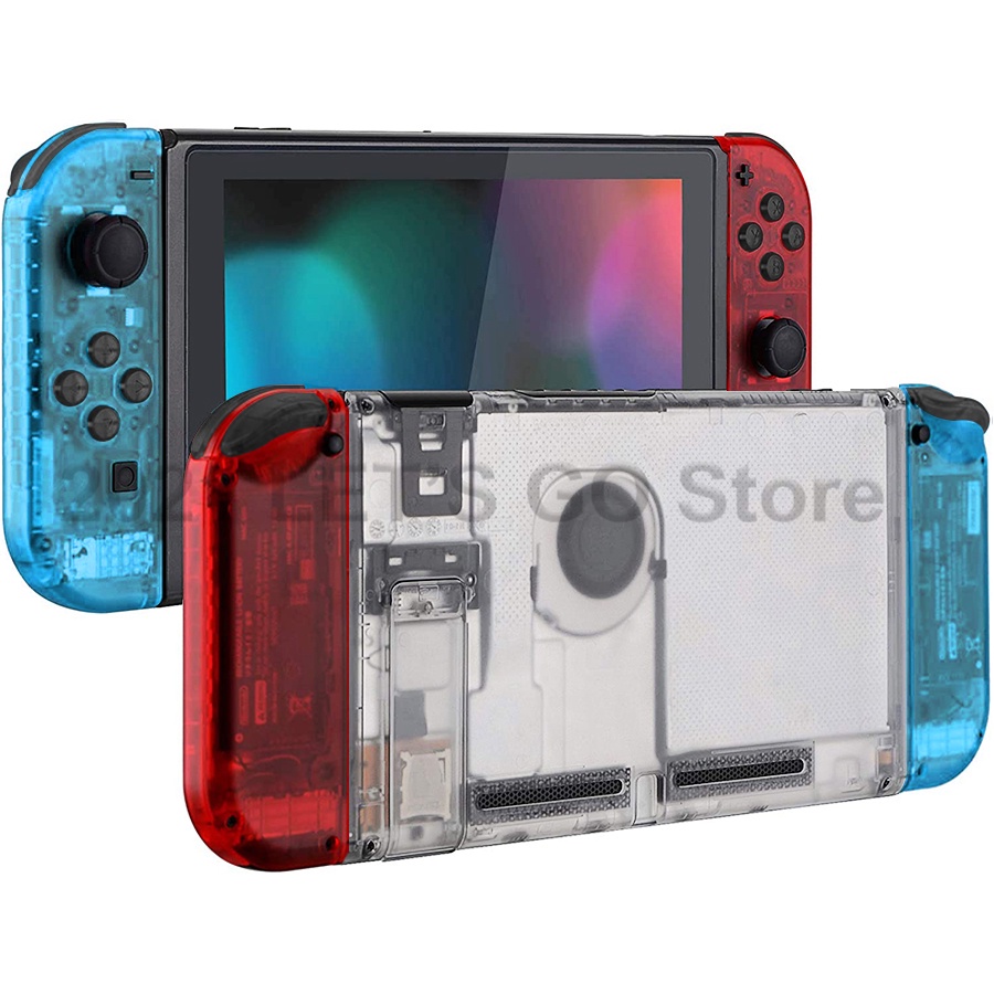 New Nintend Switch DIY Console Transparent Back Plate + Joycon Blue ...