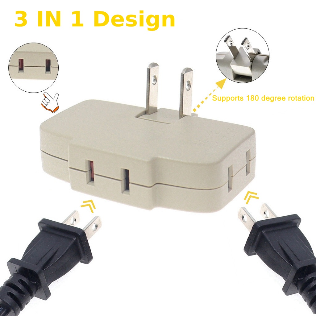 Universal Mini One-To-Three Converter Split Plug Rotating Adjustable ...