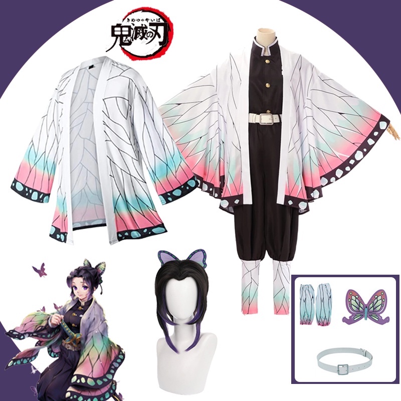 Demon Slayer Kochou Shinobu Cosplay Costume Kimetsu No Yaiba Kimono ...