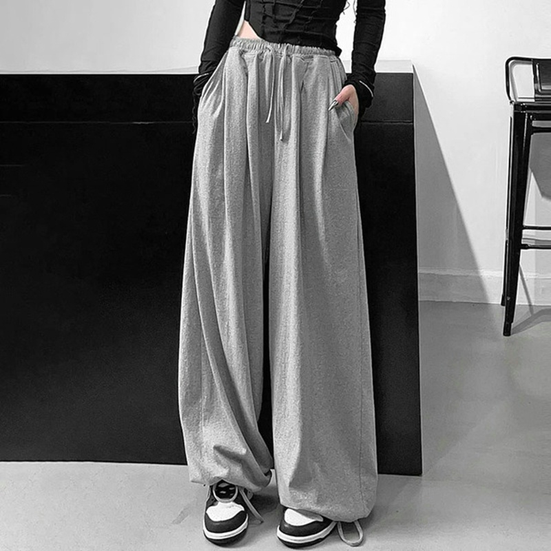 Cheap Black Gray Joggers Women Summer Korean Fashion Sweatpants High Waist  Solid Color Streetwear Loose Casual Sports Pants Female
