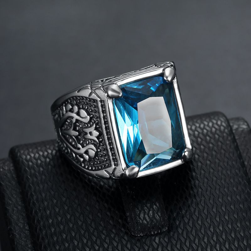 Hip Hop Punk Vintage Ring for Men 316 Stainless Steel with ...