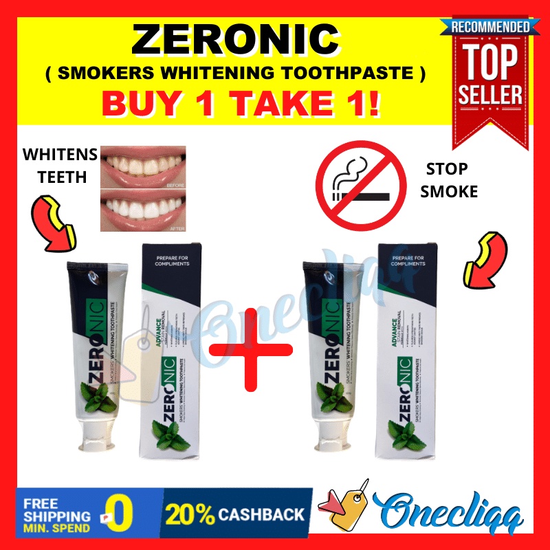 Original Zeronic Smokers Whitening Toothpaste Stop Smoking with Zero