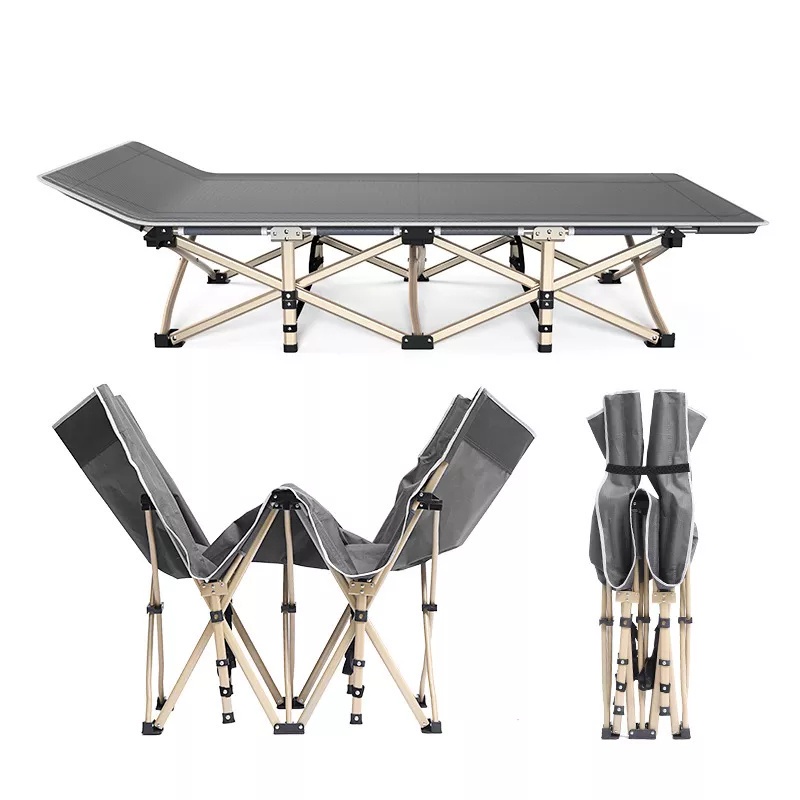Adjustable military folding bed heavy duty straight bed outdoor