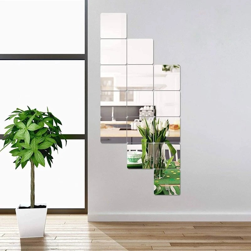15/20/30cm Flexible Mirror Wall Stickers/DIY Acrylic 3D Wall Mirror ...