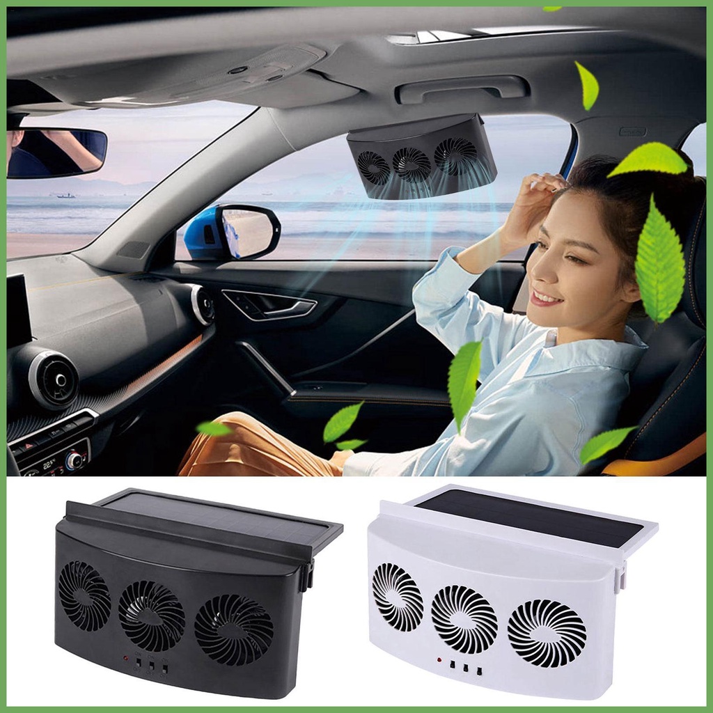 Car Window Fan 3 Cooler Solar Powered Fan Car Ventilator Energy Saving ...