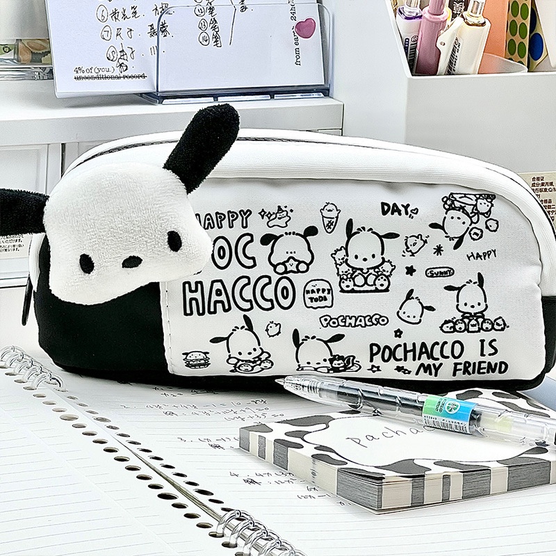 Cartoon Pachacco Pencil Pouch Cute Plush Doll Pencil Case Large