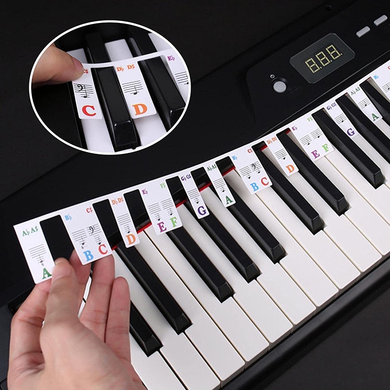 (cf1) No-paste Piano Stickers KeyBoard Sticker Piano Stave Note Sticker ...