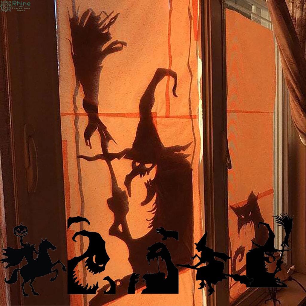 Rhine Halloween Giant Ghost Shadow Window Sticker Witch Bat Skeleton ...