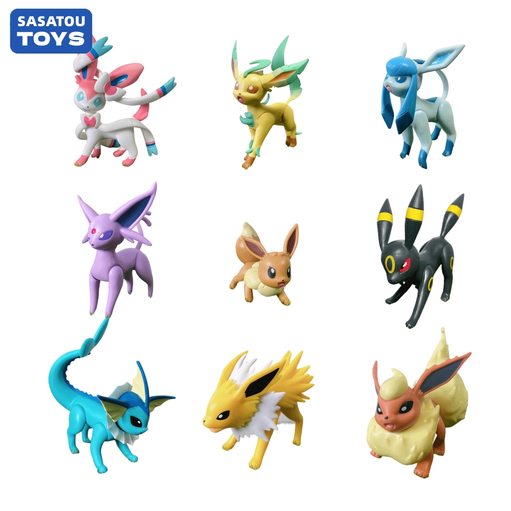 Pokemon action figures Eevvee family Umbreon Espeon Sylveon Glaceon ...