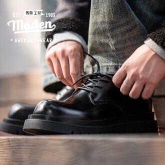 MADEN brand work clothes style men's youth nightclub party derby shoes