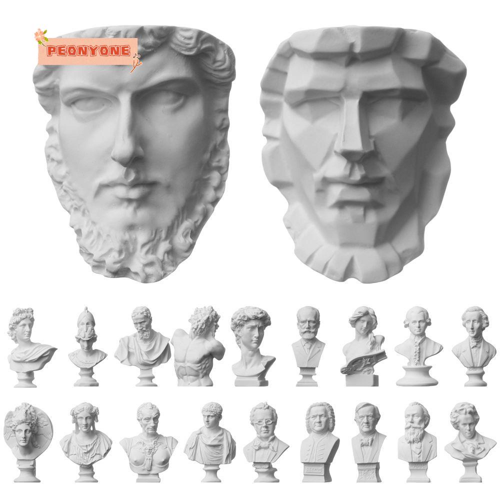 PEONY Nordic Gypsum Bust Portraits Mini Figurine Famous Sculpture ...