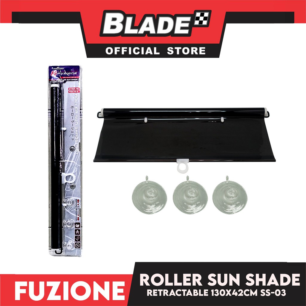 Fuzion Retractable Roller Sun Shade Tint (Black) SS03 42x130cm