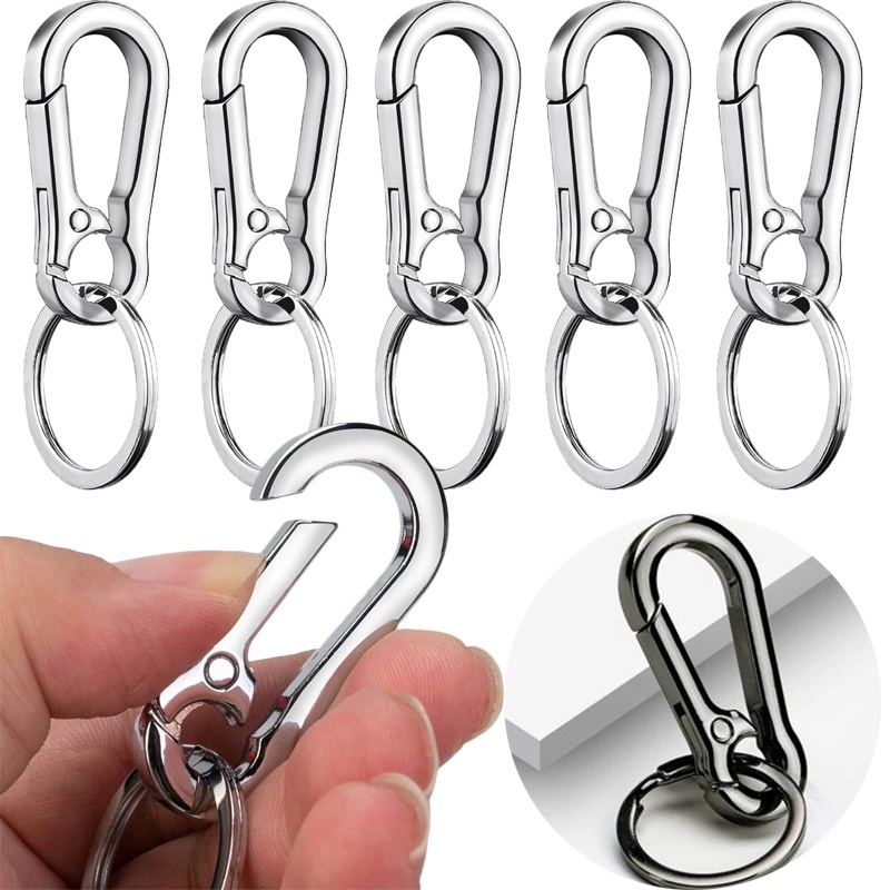 Metal Buckle Keychain Split Ring/Car Key Chain Pendant Charms Hook
