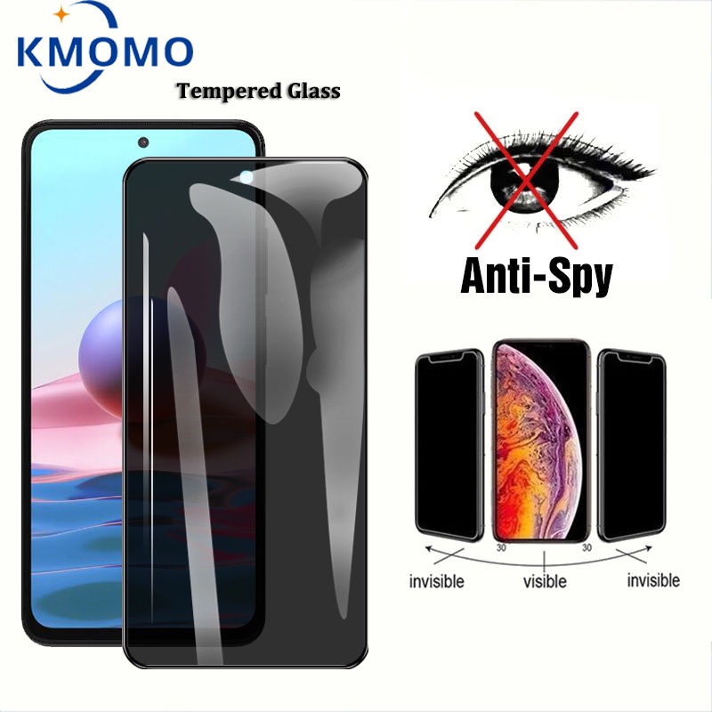 AntiSpy Privacy Full Cover Tempered Glass Xiaomi Redmi 13C 12 12C A2