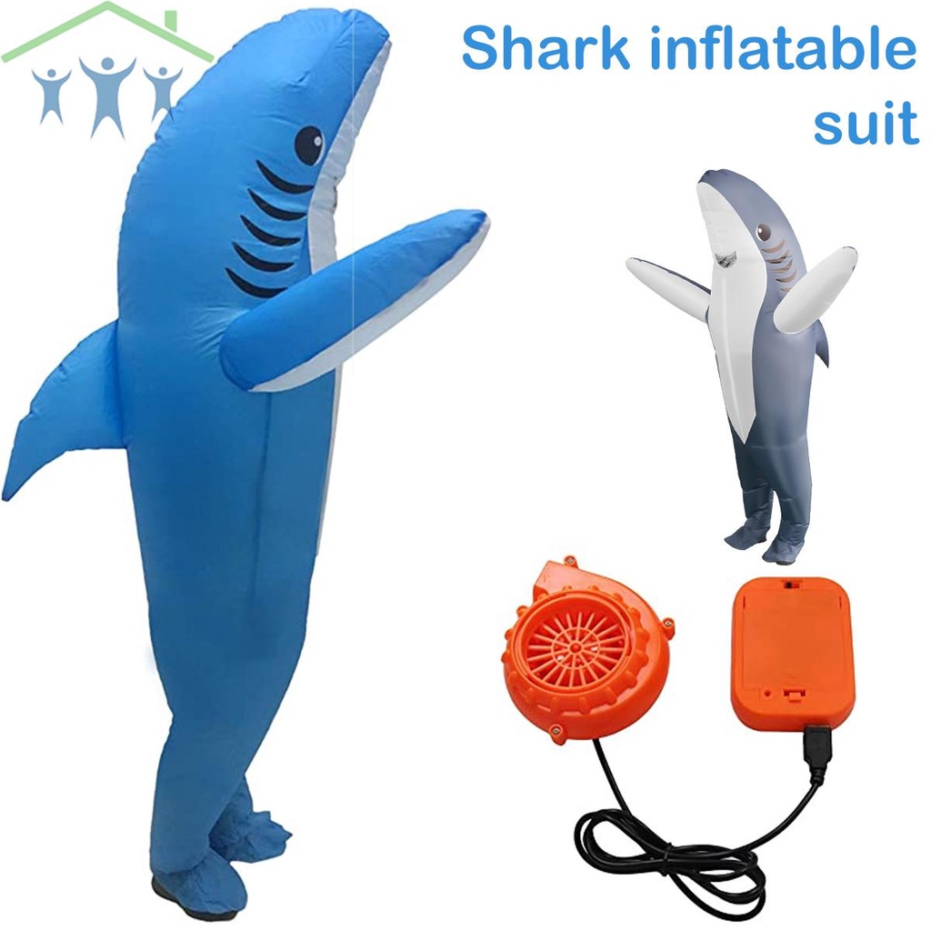Inflatable Shark Costume Baby Shark Blow Up Costume Waterproof Shark