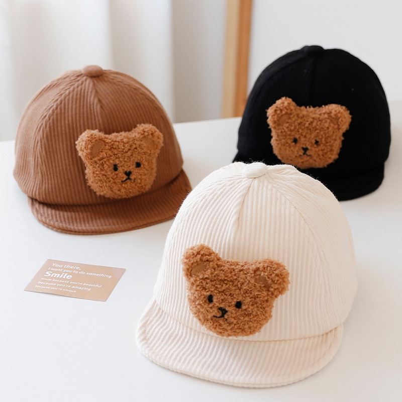 Korean Soft Velvet Cap With Floating Teddy Bear Design For Boys And ...