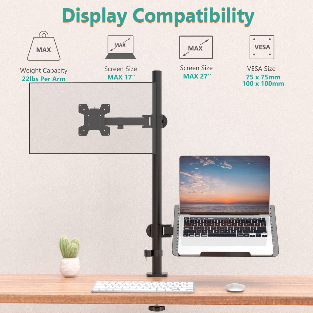 Monitor And Laptop Desktop Stand Double Arm Joints Can Install At Most ...