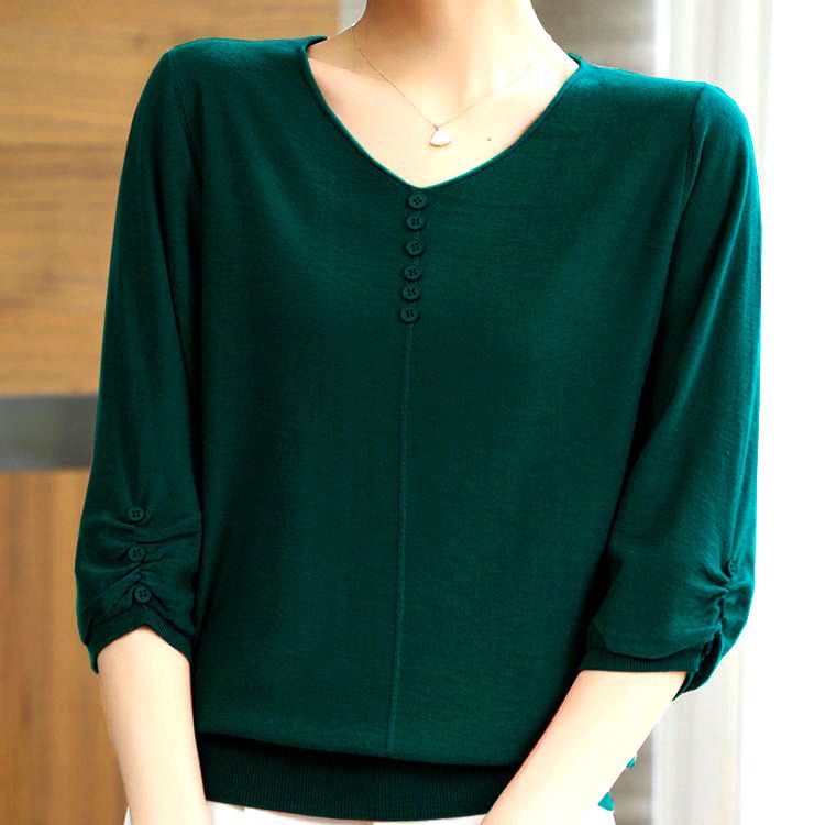 Knitted Top Plus Size Women's Summer Loose Fashion All-match Cropped ...
