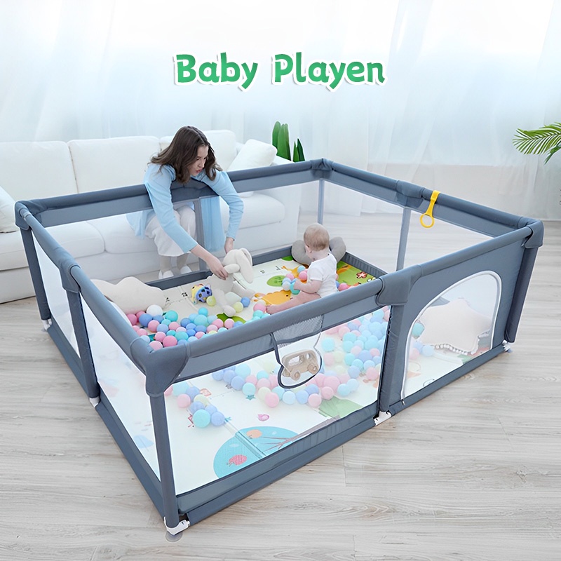 Stainless Steel Playpen for Baby Indoor And Outdoor Folding Guardrail ...