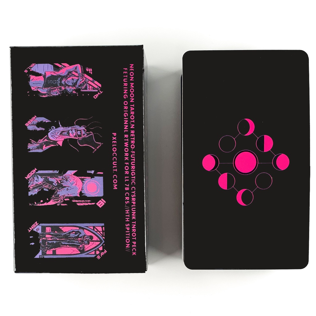 Neon Moon Tarot Deck Pocket Size with Tuck Box Tarot Cards for Fate