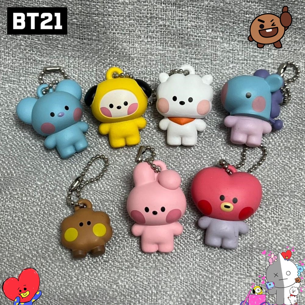 Bt21 Tata Keychain Pendant 7 Piece Set Bts Kawaii Mang Koya Bags
