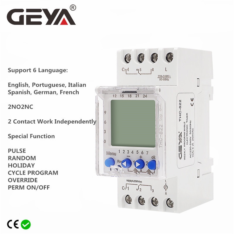 GEYA THC-822 Conversational Programmable Timer 2Channel Digital Timer ...