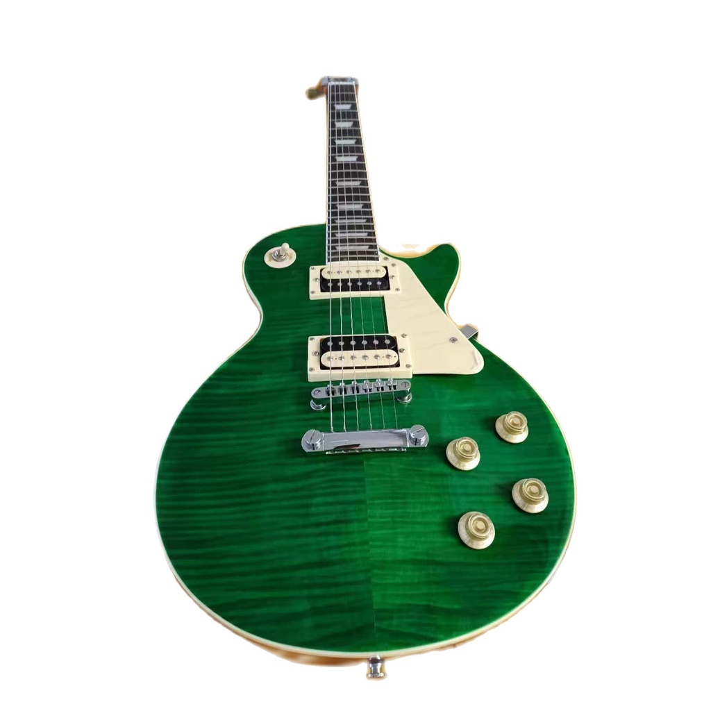 New Arrival Gibson Standard Les Paul Green Flame Maple Top Electric Guitar Natural Wood Back 8630