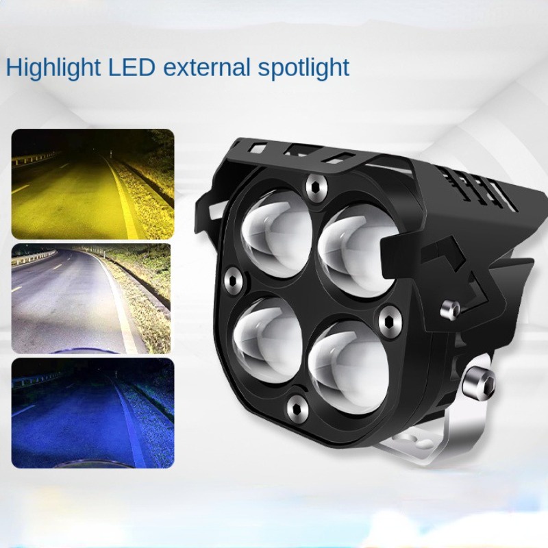Square Universal with Red/Bluce DRL Spotlight Car Fog Lights LED Work ...