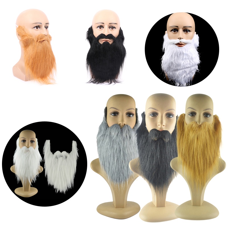 Realistic Artificial Fake Beard Long Fluff Mustache Whisker Grandpa ...