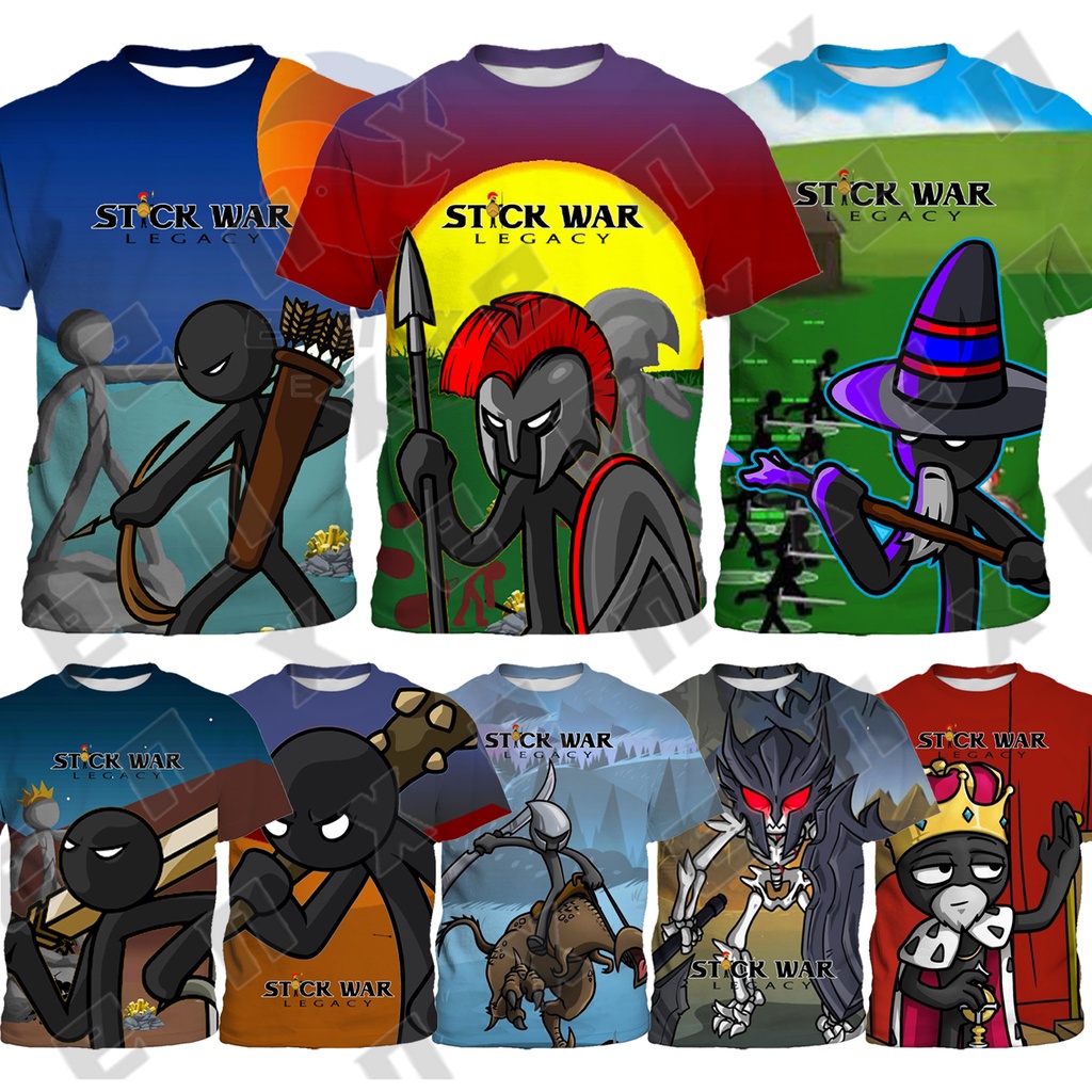 Stick War Legacy Kids T Shirt Stickman Battle Print Fashion Boys Short 