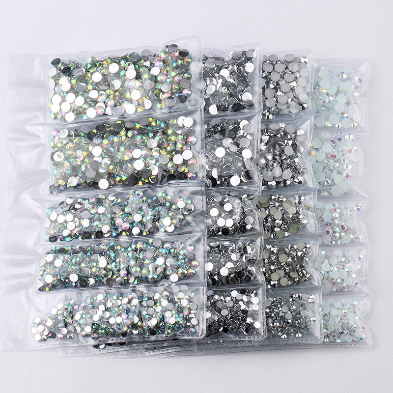 Multi-size Resin Rhinestones Colorful Crystal Non Hotfix Flatback Gems ...