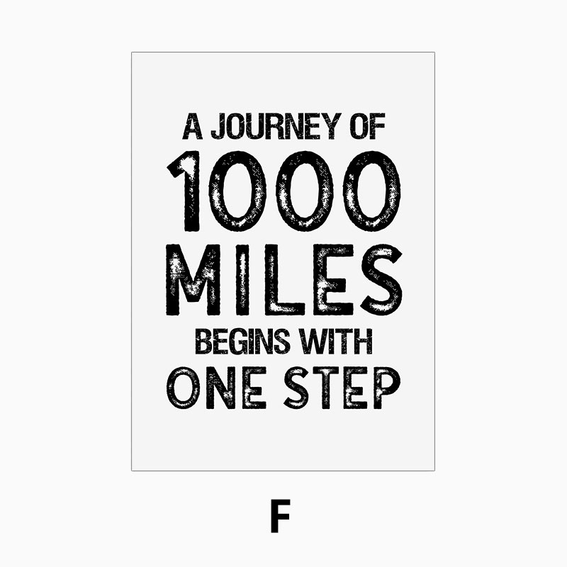Black White Inspirational Quotes Canvas Art Poster Print Modern Nordic ...