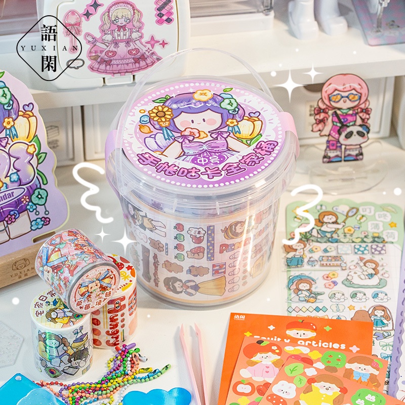 MR.PAPER Diy Scrapbooking Kit With Cute Characters And Decorative Tape