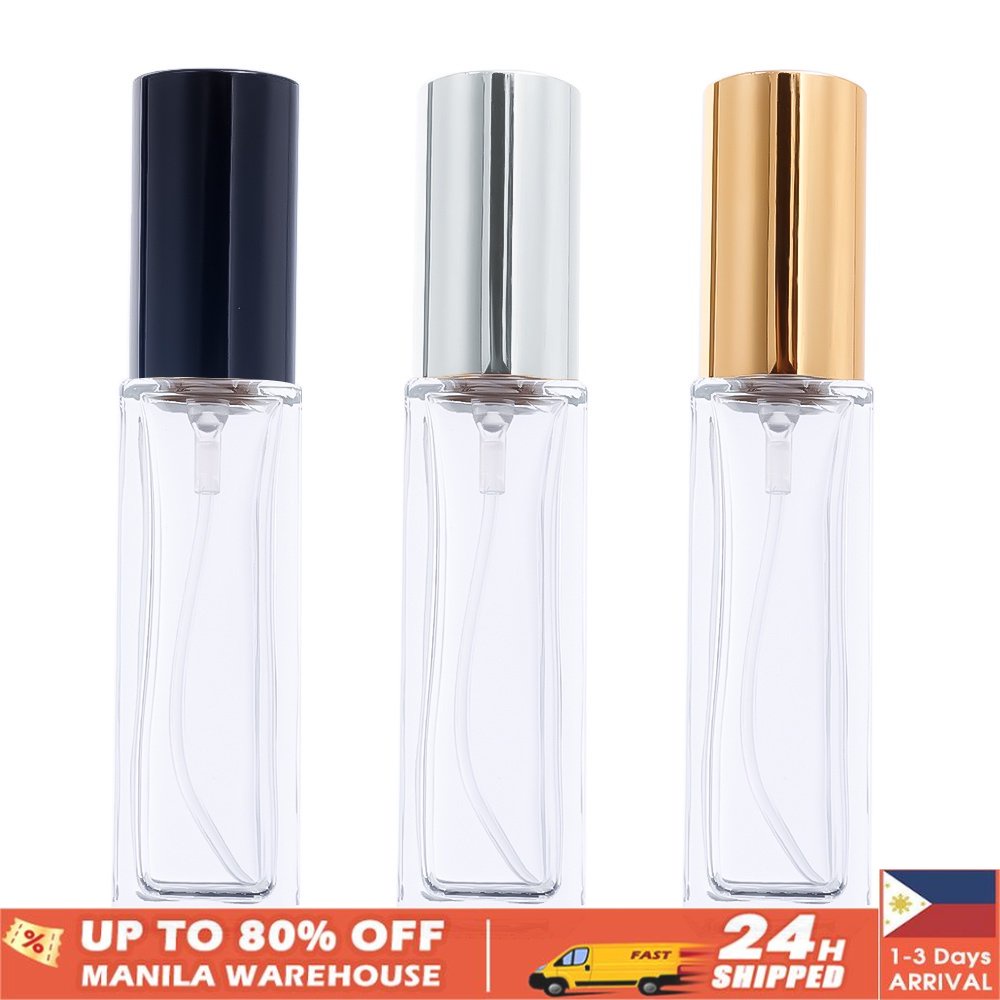 10ml Clear Glass Atomizer Bottle Refillable Aluminum Cap Spray Perfume ...