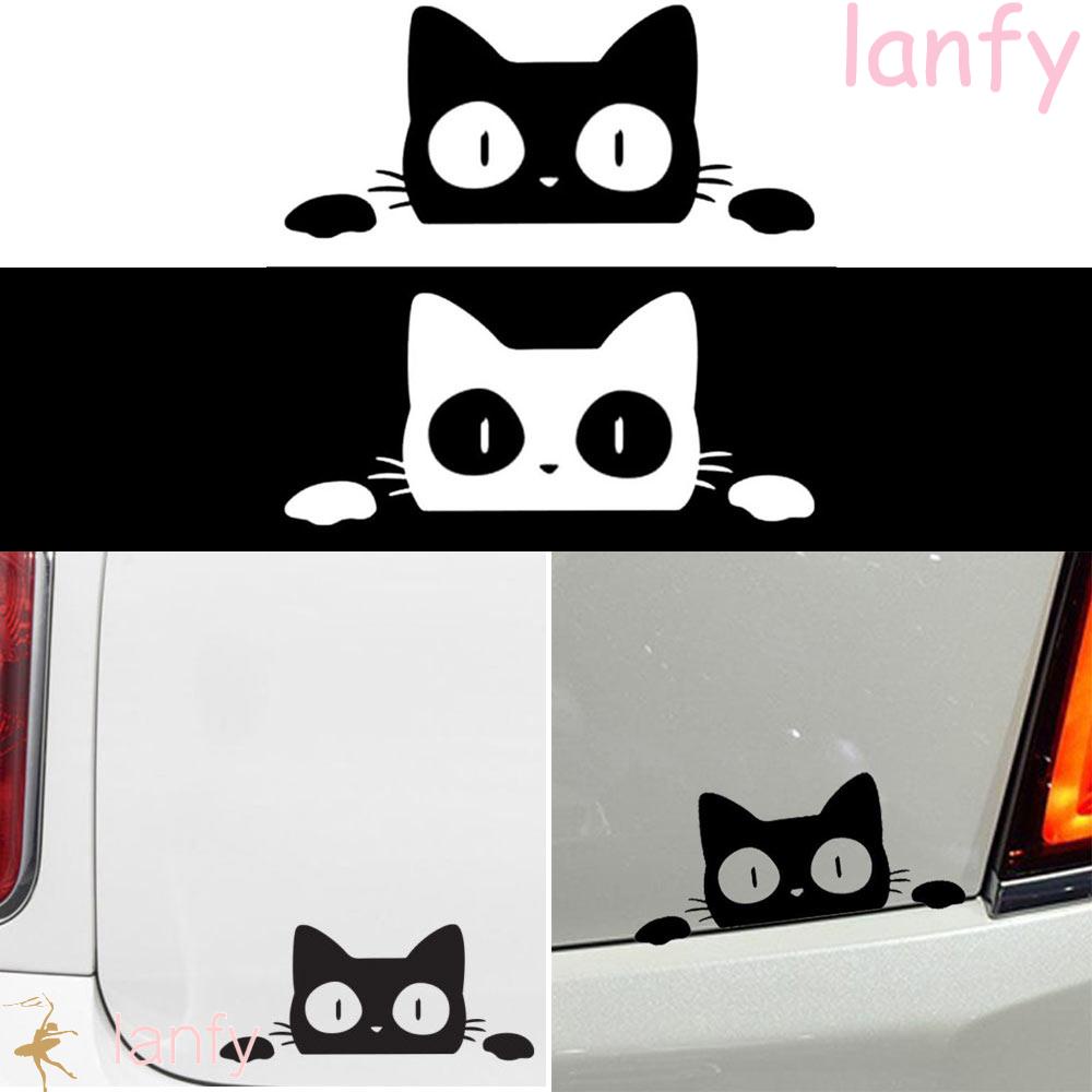 LANFY Funny Stickers 14CM*6.2CM Peeking Cat Sticker Decal Universal ...