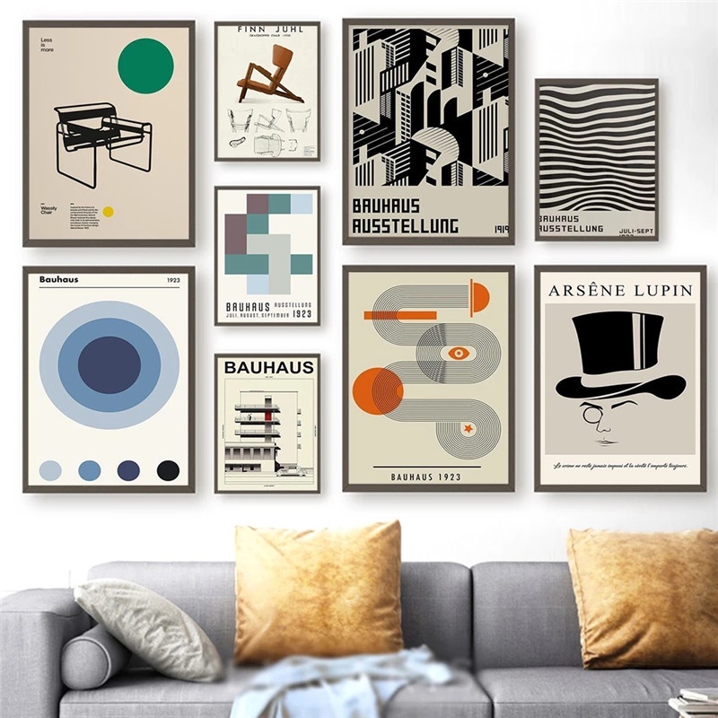 Bauhaus Exhibition Poster Vintage Bauhaus Design Print Canvas Painting ...
